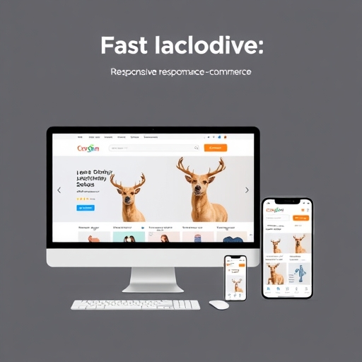 快速載入的響應式電商網站，在桌面與行動裝置上顯示，突出清晰產品圖片與直覺導航，提供優異使用者體驗