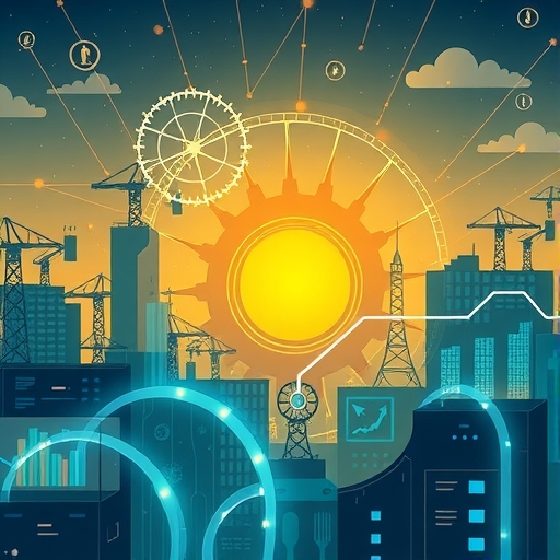 現代企業擁抱未來科技的插圖，象徵數位轉型與永續成長在快速變化的商業環境中