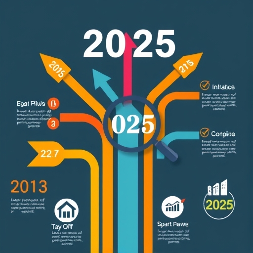 2025年房地產市場多樣趨勢的風格化資訊圖，突出關鍵領域