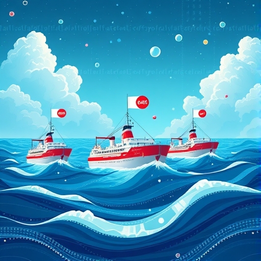 數位海洋中品牌如船隻脫穎而出吸引客戶的內容行銷策略成功概念插圖